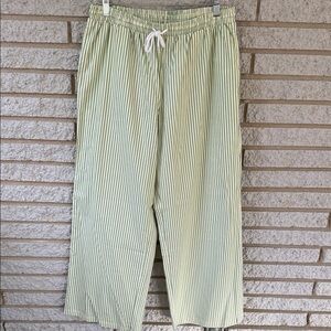 Striped Green Women's Boot Cut Pants